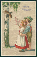 Children Pfingsten Pentecost Best Wishes Relief postcard TC2862 – fronte