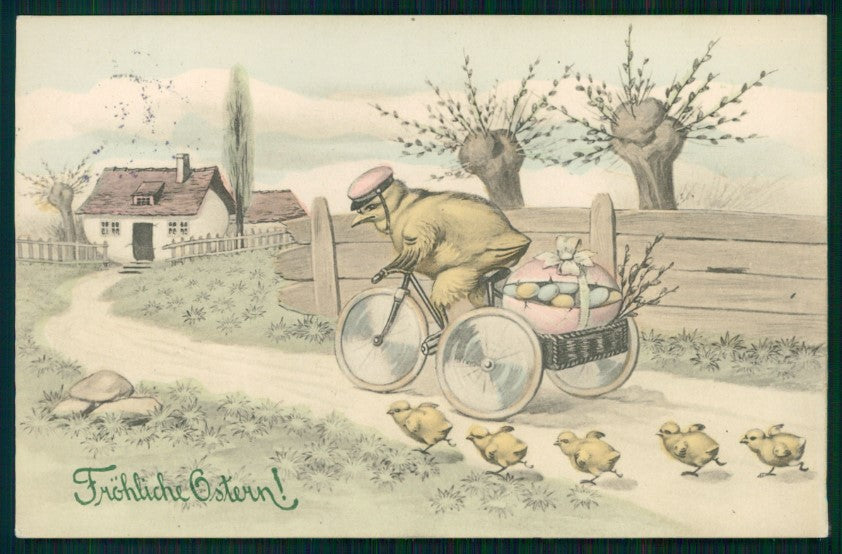 Viennoise Happy Easter Egg Chick serie 688 a postcard TC2880 – fronte