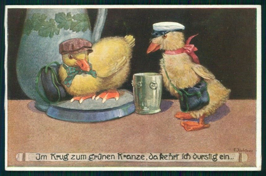 Franz Juchtzer Dressed Chick serie 941-944 postcard TC2881 – fronte