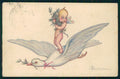 Artist Signed Busi Fairy Dove Happy Easter serie 154 postcard TC2904 – fronte