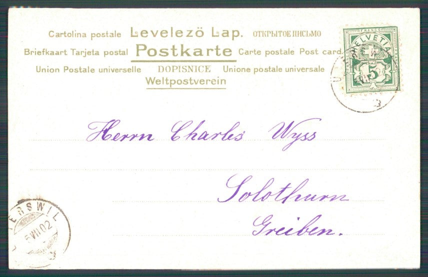 Art Nouveau F. Brundage Little Girl Violets Relief postcard TC2924 – retro