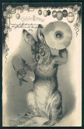 Happy Easter Best Wishes Rabbit Eggs Relief postcard TC2941 – fronte