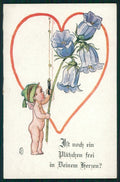Angel Cupid Flowers Heart serie 4366-2 postcard TC2962 – fronte
