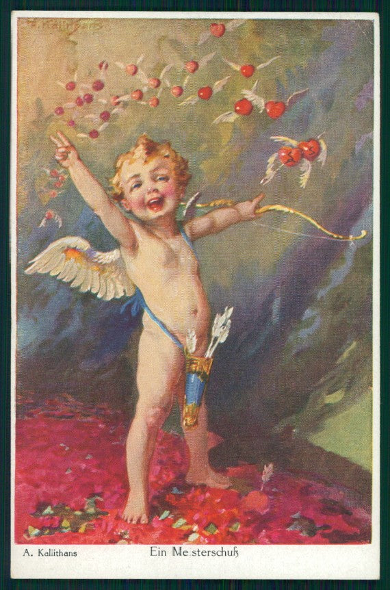 Artist Signed A. Kallithans Cupid Angel serie 976 postcard TC2967 – fronte