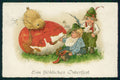 Artist Signed F. Baumgarten ? Happy Easter Boy Chick Egg postcard TC3009 – fronte