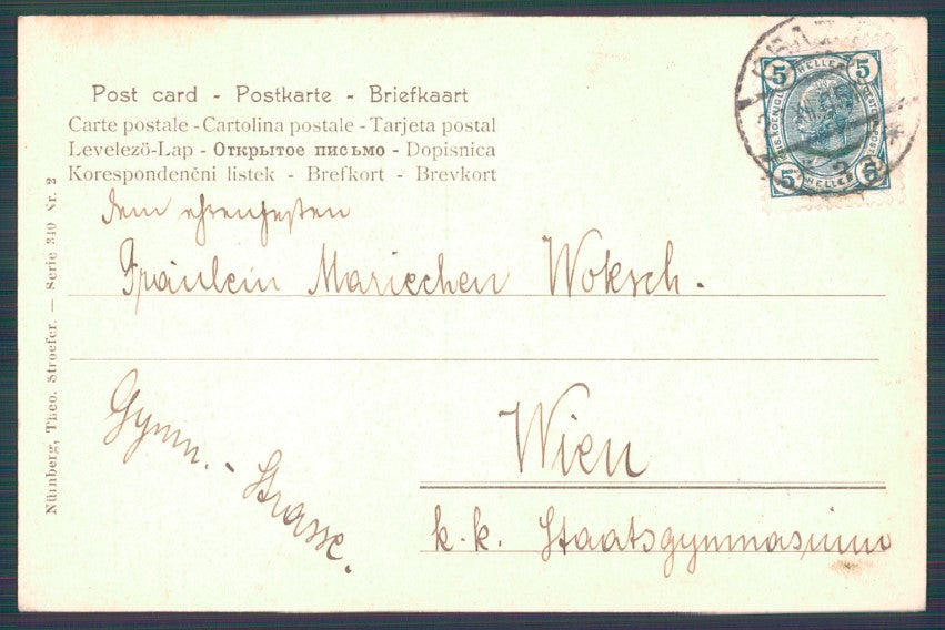 Artist Signed Viennoise Toasting Lady Cudip Theo Stroefer 340 2 postcard TC3044 – retro