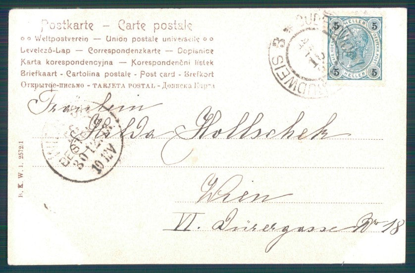 Artist Signed Viennoise Toasting Lady B K W I serie 2572-1 postcard TC3046 – retro