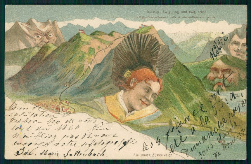 Faces in Mountain Metamorphic Surrealist Fantasy Killinger 107 pc TC3086 – fronte