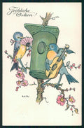 Artist Signed Hatz Easter Birds Viola B K W I 4627-2 postcard TC3096 – fronte
