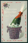 Happy New Year Purple Violets Toasting EAS postcard TC3115 – fronte
