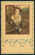 Artist Signed Gottlieb Theodor Kempf Art Nouveau Lady 166-3 postcard TC3161 – fronte