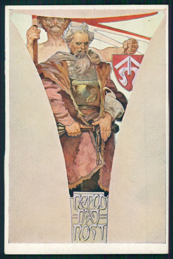 Artist Signed A. Mucha Resistance Praha postcard TC3164 – fronte