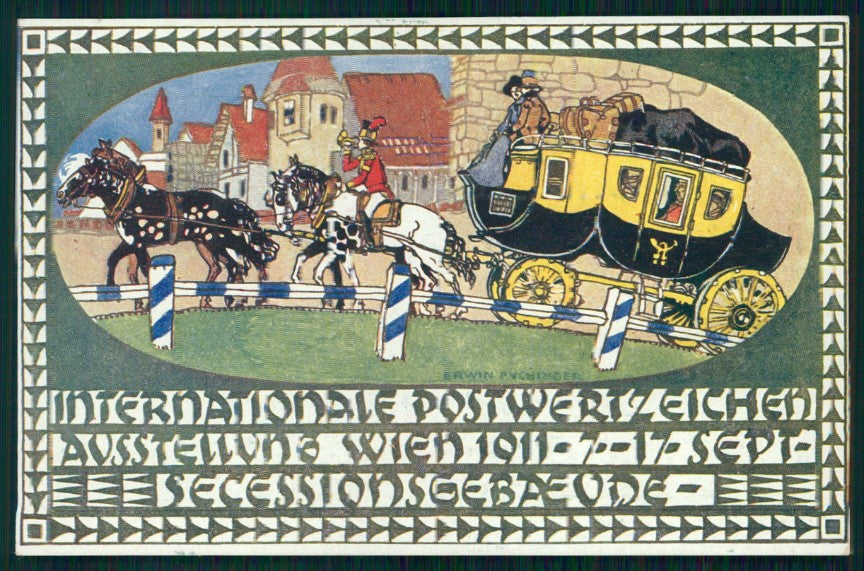 Artist Signed Erw. Puchinger Postwertzeichen Ausstellung Wien 1911 pc TC3185 – fronte