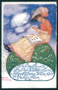 Artist Signed Erw. Puchinger Postwertzeichen Stamp Ausstellung Wien 1911 TC3186 – fronte