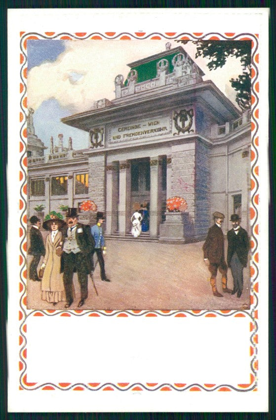Artist Signed V. Gorgon ? Jagd Caccia Ausstellung Wien 1910 postcard TC3230 – fronte