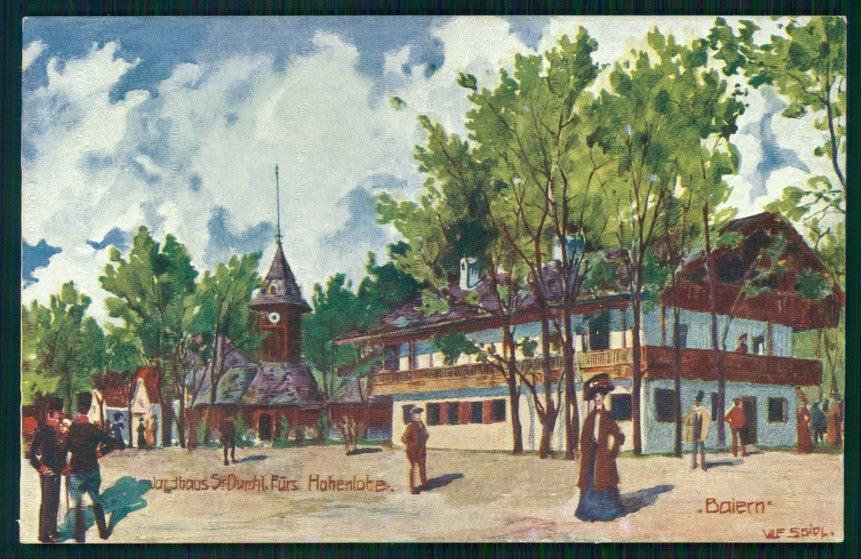 Artist Signed Ulf. Seidl Jagd Caccia Ausstellung Wien 1910 postcard TC3238 – fronte