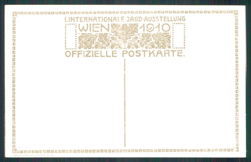 Artist Signed Ulf. Seidl Jagd Caccia Ausstellung Wien 1910 postcard TC3238 – retro