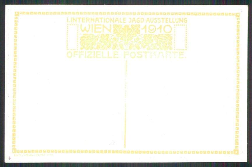 Artist Signed Gerstenbrand Hohenlohe Caccia Jagd Ausstellung Wien 1910 pc TC3250 – retro
