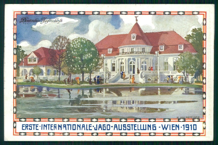 Kalmsteiner Deutsches Schloss Jagd Caccia Ausstellung Wien 1910 postcard TC3254 – fronte