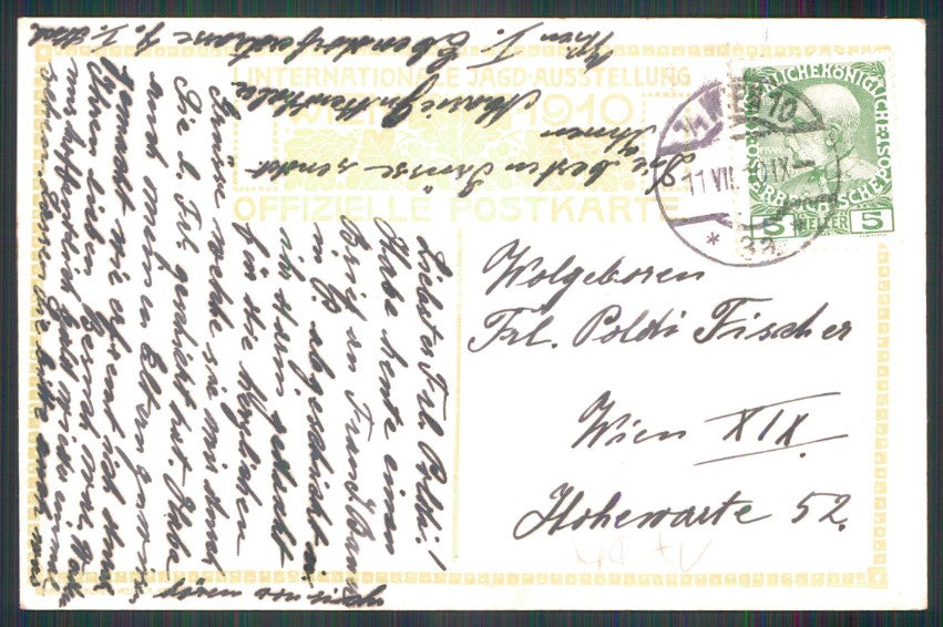Kalmsteiner Deutsches Schloss Jagd Caccia Ausstellung Wien 1910 postcard TC3254 – retro