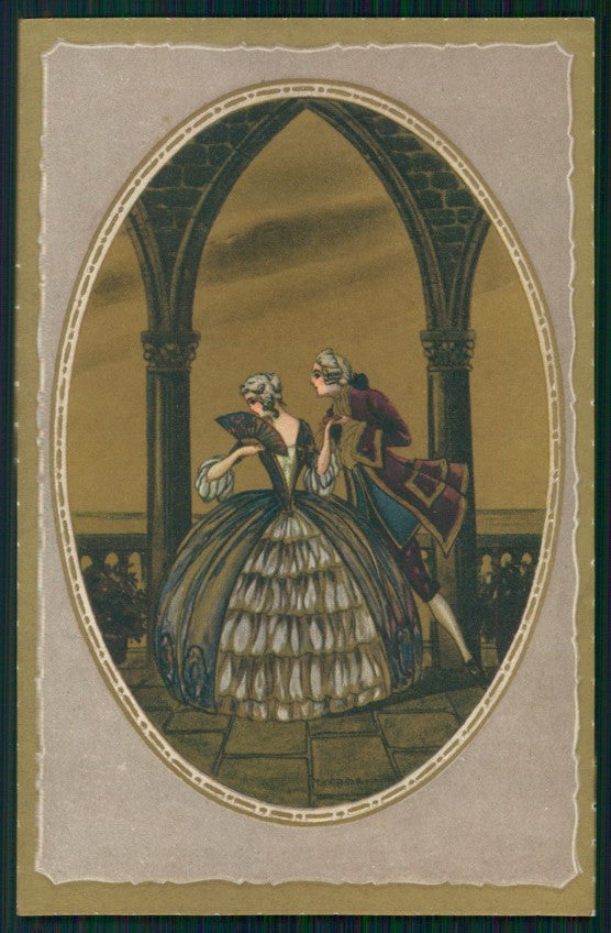 Artist Signed Corbella Venetian Romantic Couple Degami serie 2075 pc TC3283 – fronte