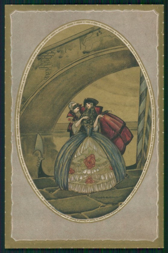 Artist Signed Corbella Venetian Romantic Couple Degami serie 2075 pc TC3284 – fronte