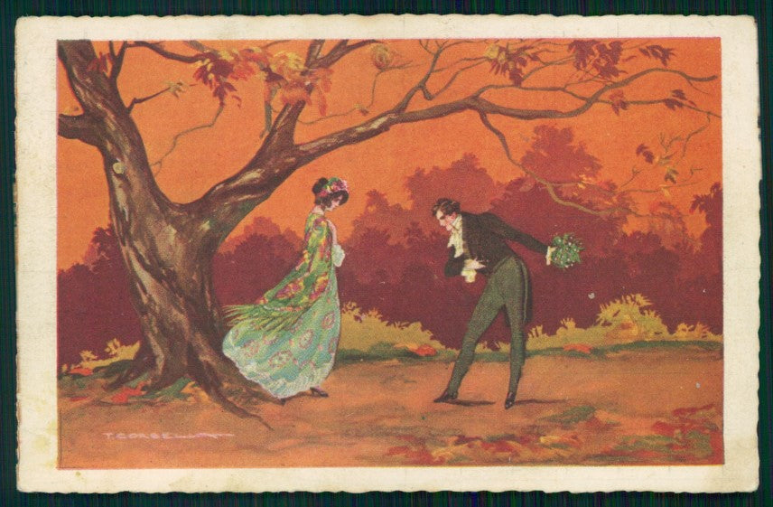 Artist Signed Corbella Romantic Couple Degami serie 869 postcard TC3295 – fronte