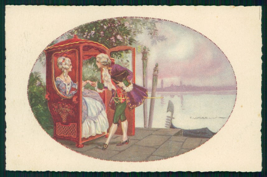 Artist Signed Corbella Romantic Couple Venezia Degami serie 694 postcard TC3299 – fronte
