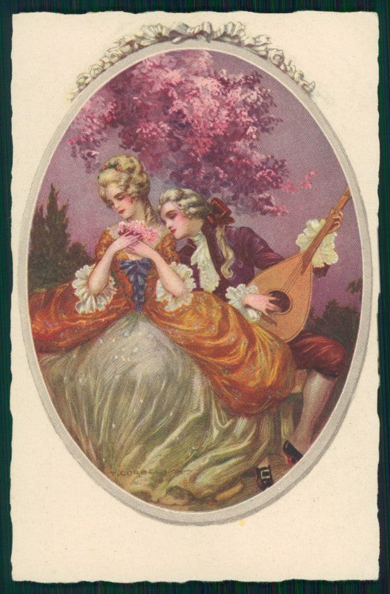 Artist Signed Corbella Romantic Couple Degami serie 852 postcard TC3305 – fronte
