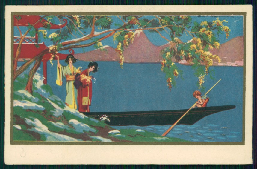 Artist Signed Corbella Gheisa Lady Japan Degami serie 1026 postcard TC3308 – fronte