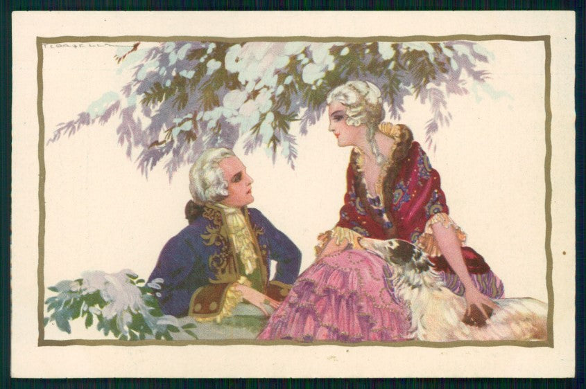 Artist Signed Corbella Romantic Couple Degami serie 1085 postcard TC3310 – fronte