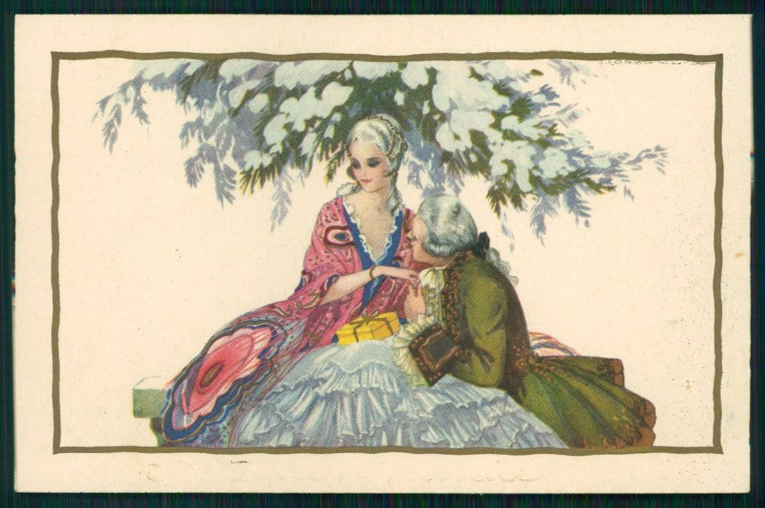 Artist Signed Corbella Romantic Couple Degami serie 1085 postcard TC3311 – fronte