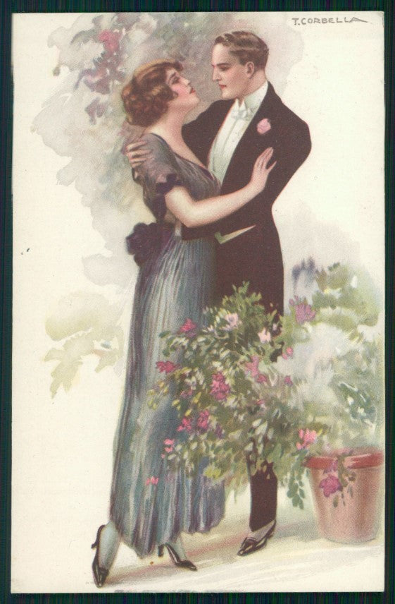 Artist Signed Corbella Romantic Couple serie 223-4 postcard TC3324 – fronte