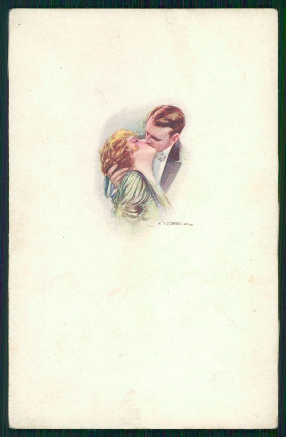 Artist Signed Corbella Romantic Kissing Couple serie 162M-4 postcard TC3328 – fronte