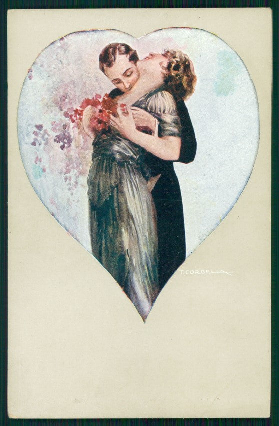 Artist Signed Corbella Romantic Kissing Couple serie 224-5 postcard TC3331 – fronte