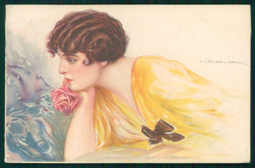 Artist Signed Corbella Glamour Fashion Lady serie 250-1 postcard TC3335 – fronte
