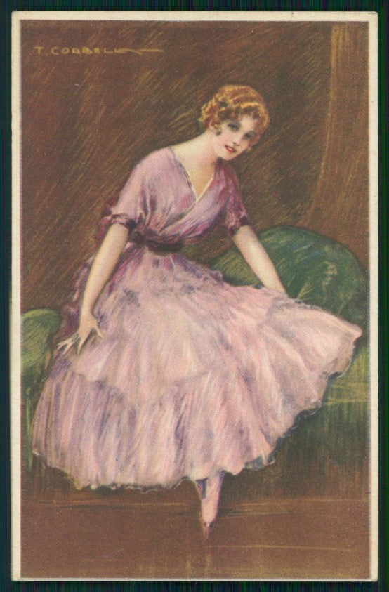 Artist Signed Corbella Glamour Fashion Lady serie 162-2 postcard TC3345 – fronte