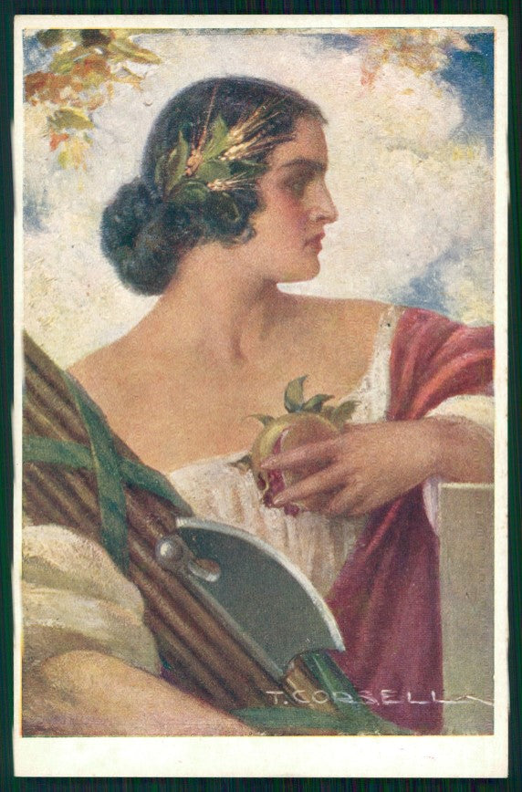 Artist Signed Corbella Lady Assicurazioni INA fascismo Degami postcard TC3356 – fronte