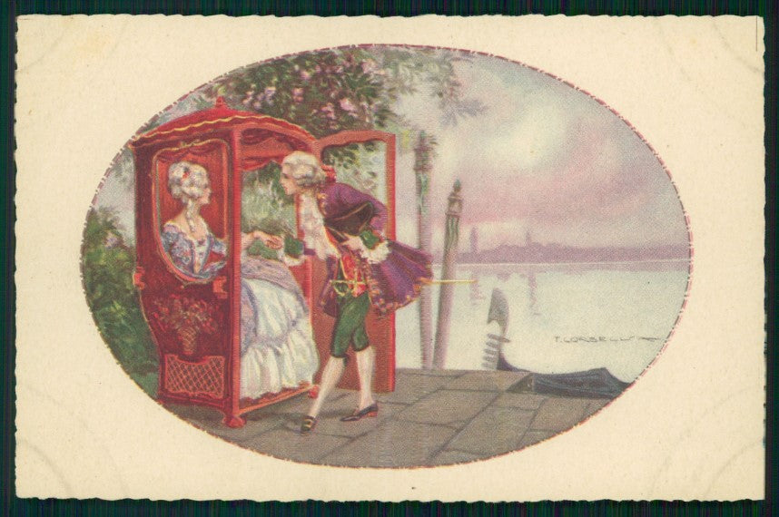 Artist Signed Corbella Venezia Romantic Couple Degami serie 694 postcard TC3366 – fronte