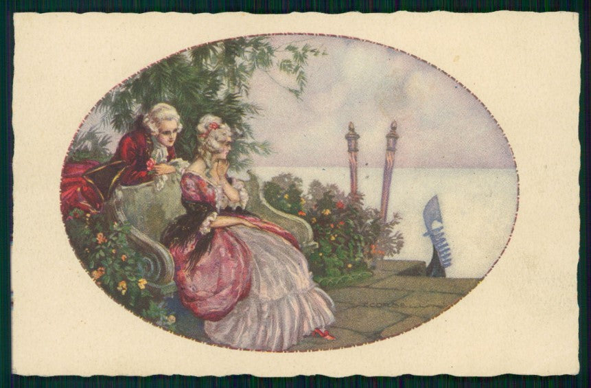 Artist Signed Corbella Venezia Romantic Couple Degami serie 694 postcard TC3373 – fronte