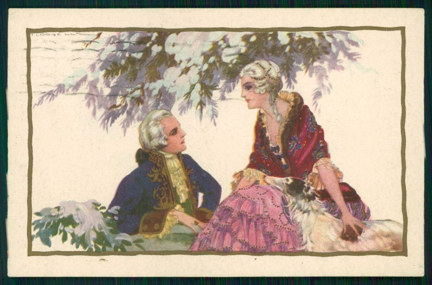 Artist Signed Corbella Romantic Couple Deco Degami serie 1085 postcard TC3385 – fronte