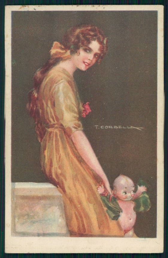 Artist Signed Corbella Glamour Fashion Lady serie 357-2 postcard TC3390 – fronte