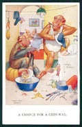 Artist Signed Lawson Wood Dressed Monkeys serie 1984 TEARED postcard TC3413 – fronte