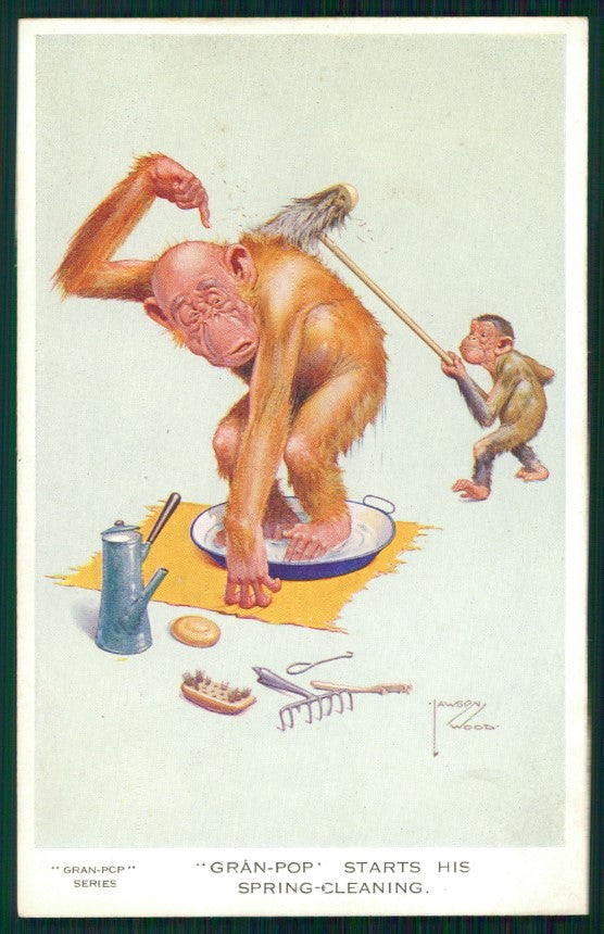 Artist Signed Lawson Wood Monkeys serie 2503 postcard TC3415 – fronte