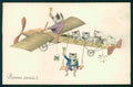 Gatto Toasting Dressed Cat Katze Four Leaf Clover serie 818 postcard TC3436 – fronte