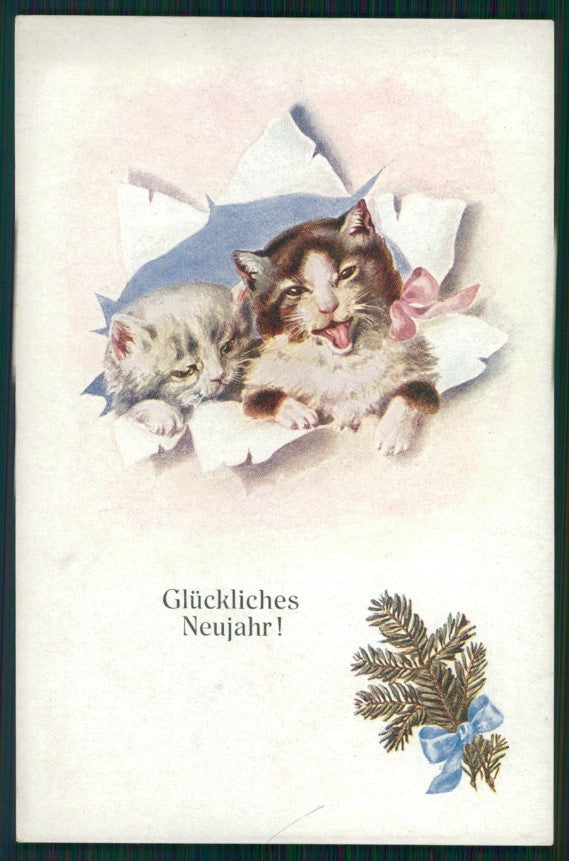 Gatto Cat Katze Serie 1605 postcard TC3447 – fronte