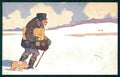 Artist Signed R. Pick Pig Winter Landscape B K W I serie 2638-2 postcard TC3452 – fronte