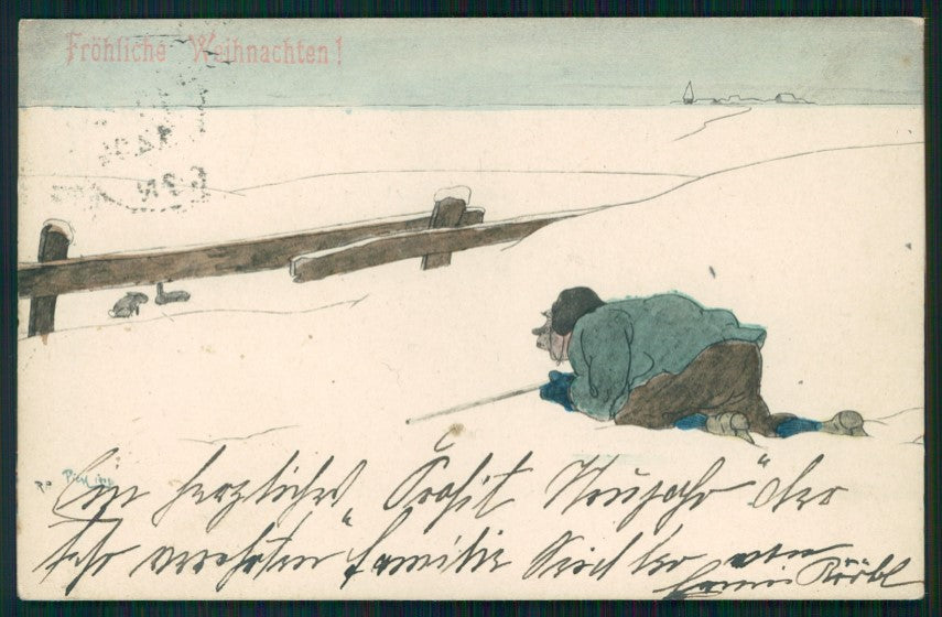 Artist Signed R. Pick Winter Landscape B K W I serie 2638-2 postcard TC3455 – fronte
