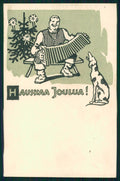 Hauskaa Joulua Christmas Finnish Greyhound dog postcard TC3464 – fronte