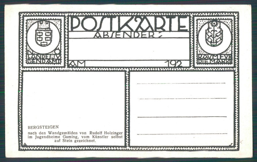 Artist Signed Rudolf Holzinger Jugendheime Gaming postcard TC3476 – retro